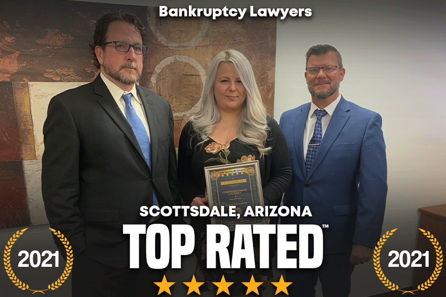 Compassionate Counsel was voted the best bankruptcy lawyers in Scottsdale, Arizona for the years 2019 through 2021.